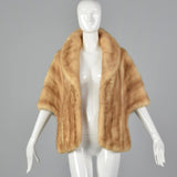 1960s Buff Mink Stole with Pockets