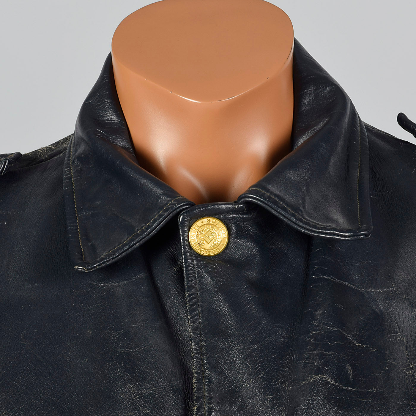 1950s Mens Chicago Police Leather Jacket