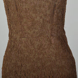 Large-XL 1950s Brown Lace Dress