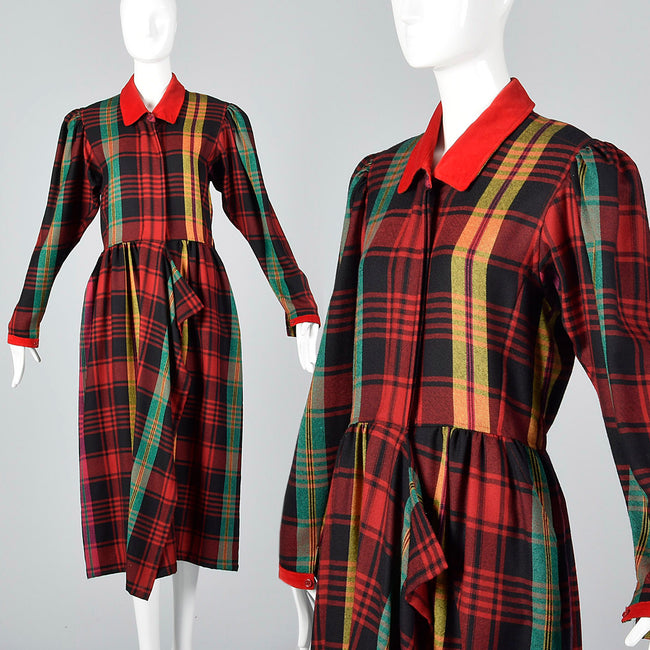 1990s Kenzo Rainbow Plaid Dress