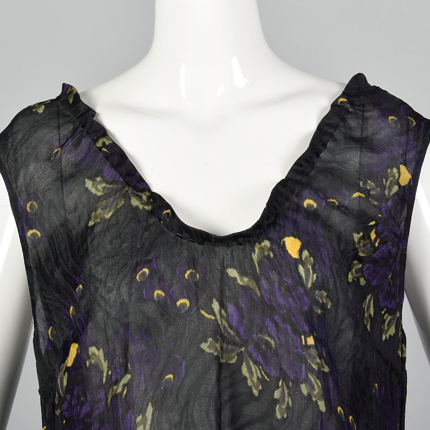 2010s Marni Green Silk and Wool Floral Top