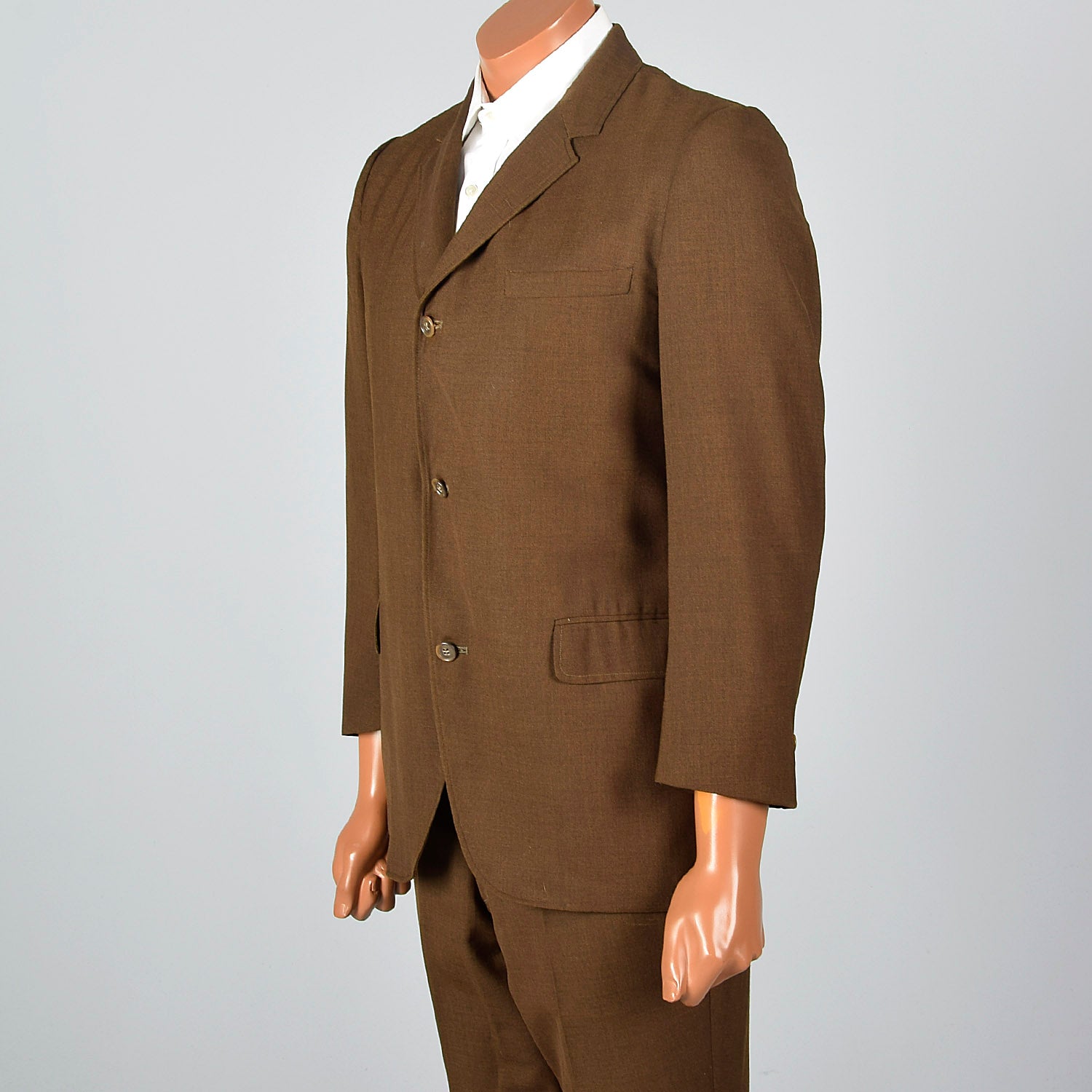 Medium 1960s 39S Brown 2pc Suit
