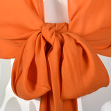 1970s Saks Fifth Avenue Orange Silk Crop Vest