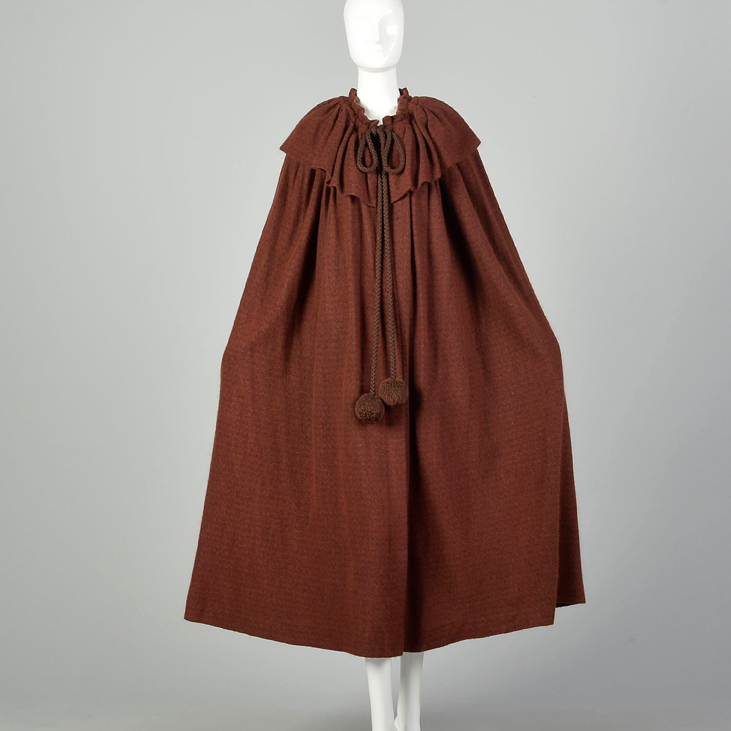 1970s Yves Saint Laurent Rive Gauche Cape Cashmere Angora Knit Soft Autumn Designer Vintage Outerwear