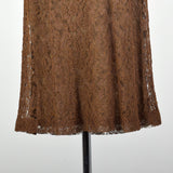 Large-XL 1950s Brown Lace Dress