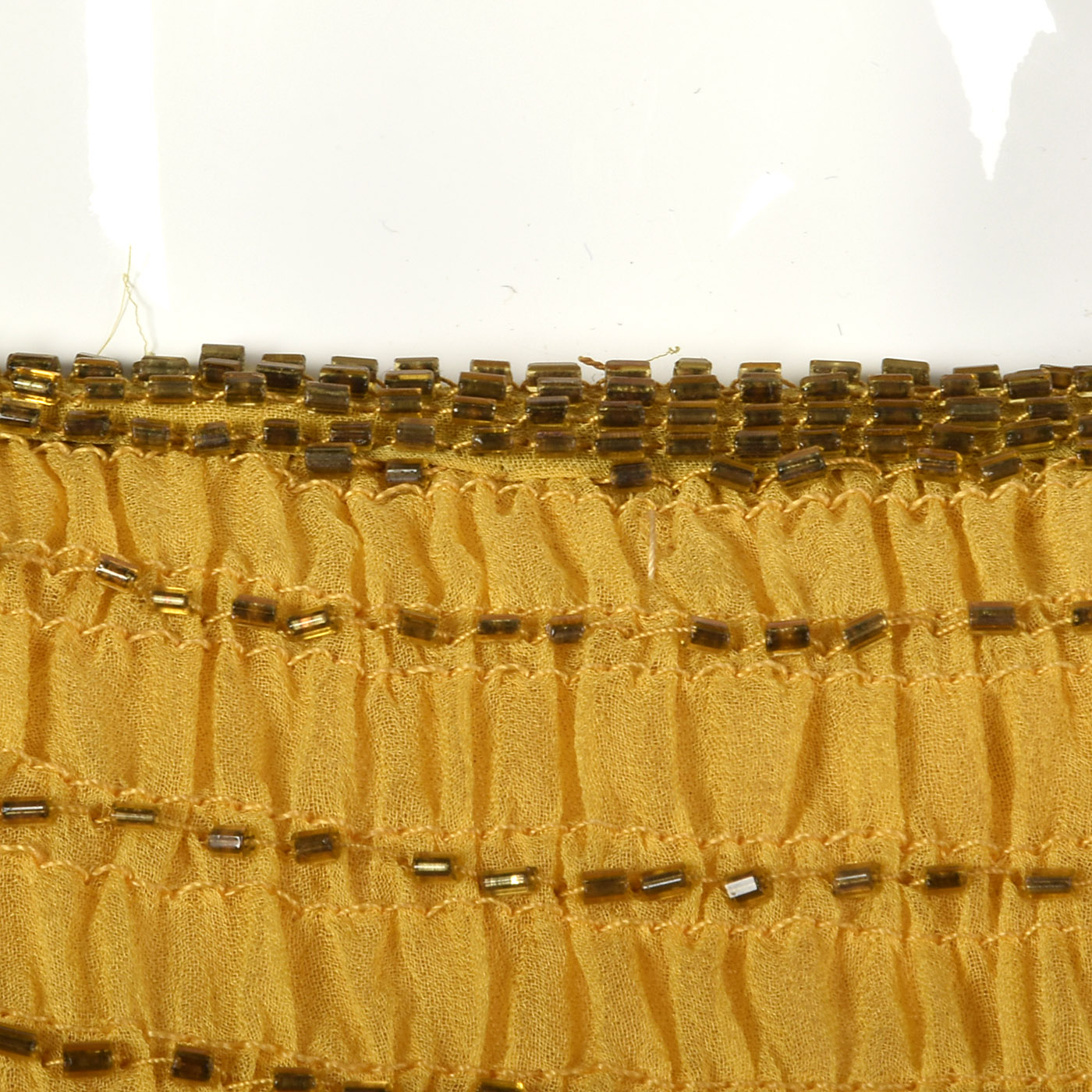 1960s Yellow Silk Dress with Beads