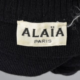 1980s Alaia Black Zip Front Sweater