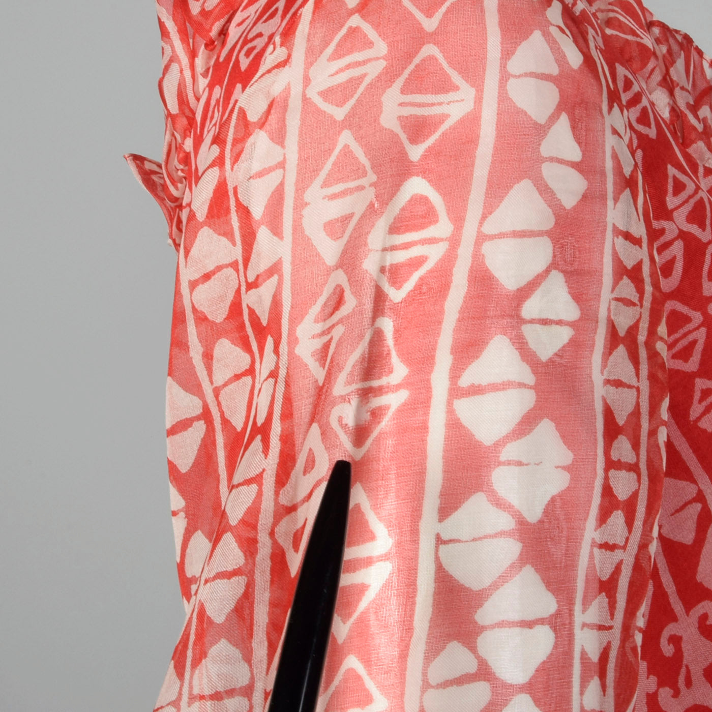 1960s Oscar de la Renta Red Bohemian Print Dress