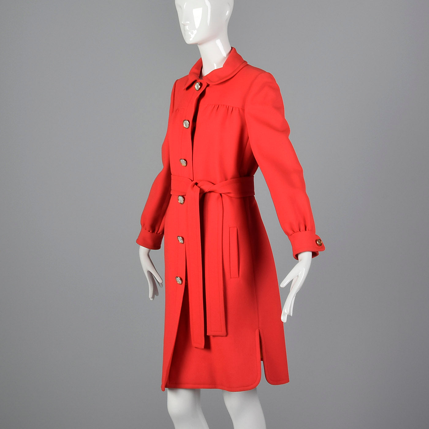 1960s Bright Red Coat Dress