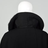 Large 1950s Black Mink Fur Collar Coat