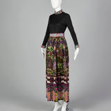 XS I Magnin 1970s Two Piece Dress Set