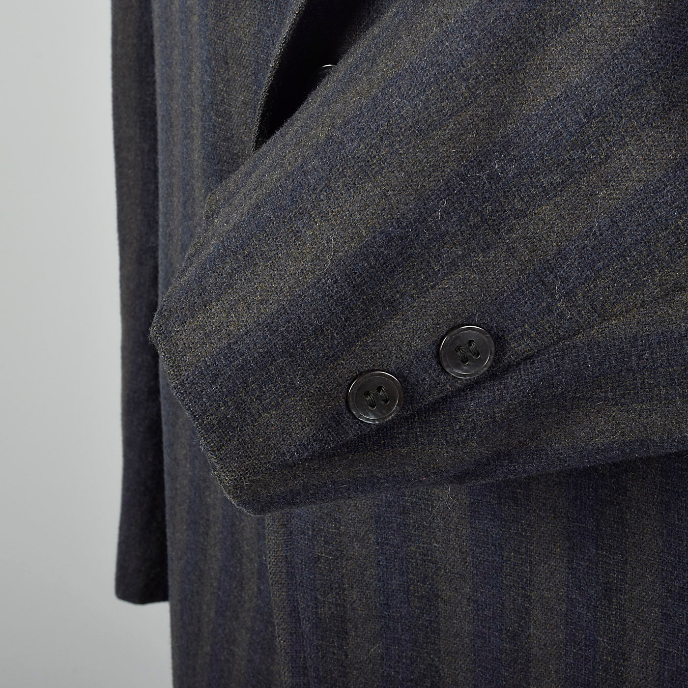 1950s Gray and Blue Wool Striped Jacket