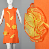 1960s Deadstock Mod Dress with 3D Flower Appliques