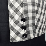 1950s Black Wiggle Dress with Gingham Trim and Jacket