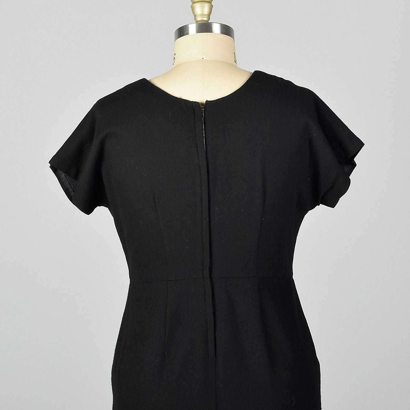 1950s Black Wool Dress and Jacket Set