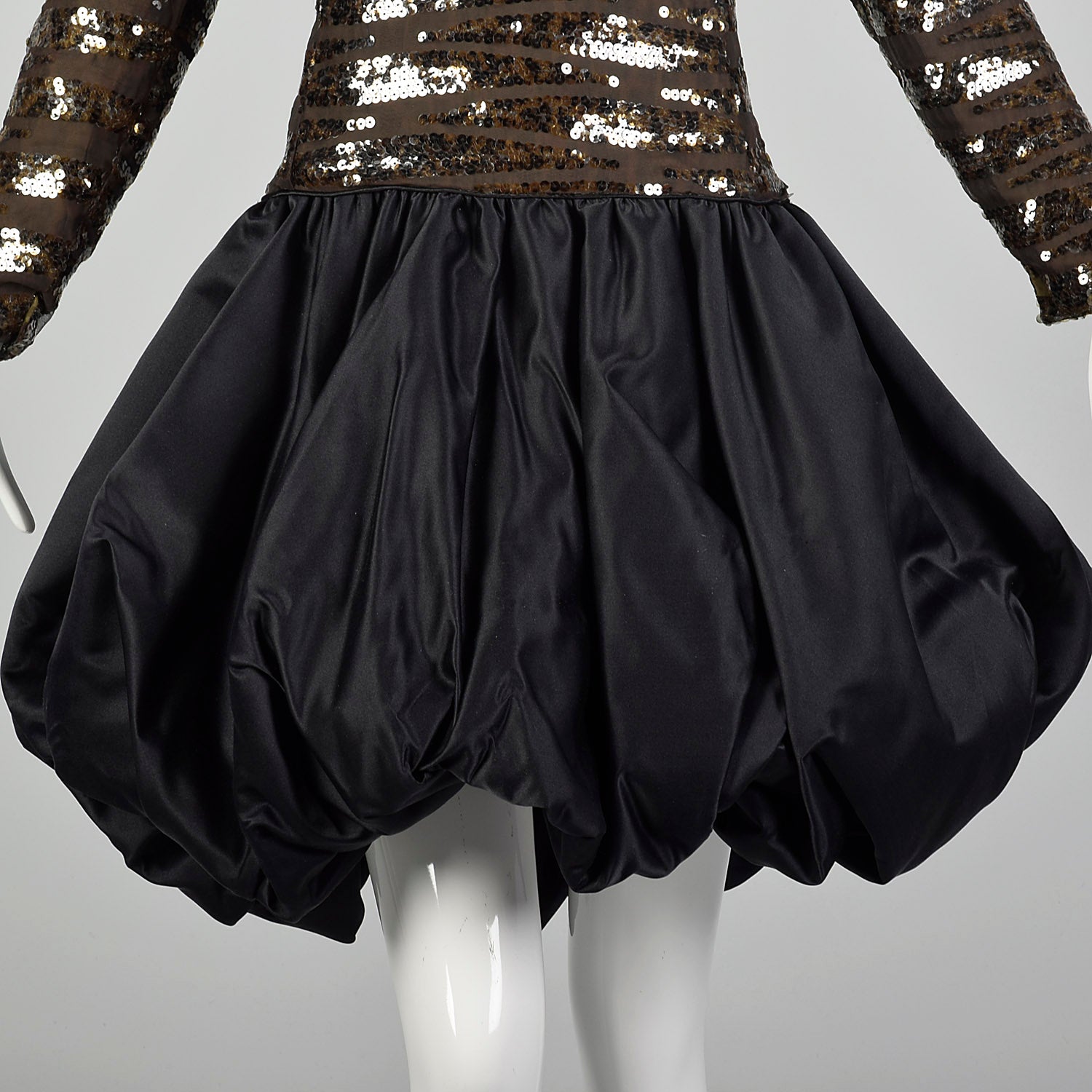 Small 1980s Tracy Mills Sequin Bubble Skirt Dress