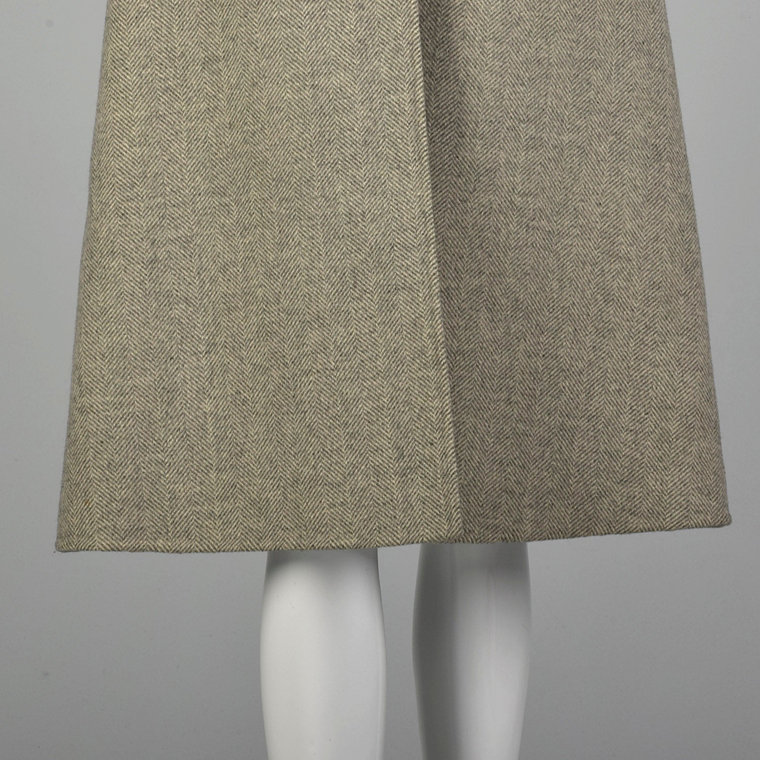 Bonwit Teller Gray and Ivory Herringbone Coat