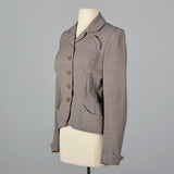 1950s Fitted Blazer in Pink and Gray Stripe