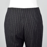 1960s Gray Wool Cigarette Pants with White Pinstripe