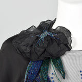 1980s Casadei Black Beaded Dress