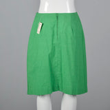 1960s Deadstock Green Mini Skirt with Patch Pockets