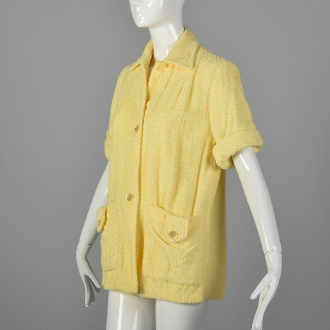 XS 1950s Terry Cloth Beach Shirt