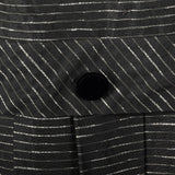1950s Black Cocktail Dress with Metallic Stripes
