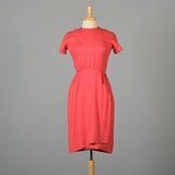 1960s Pink Cocktail Dress with Faux Wrap Skirt