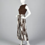 1970s Brown Paisley Jumpsuit