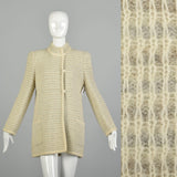 Medium 1980s Cozy Autumn Sweater Jacket Asymmetric Knit Cardigan Heavy Winter Sweater Coat