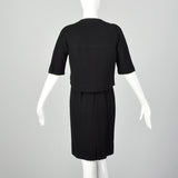 XS 1960s Black Dress Set and Matching Jacket