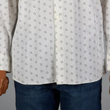 2000s Comme des Garcons White Cotton Circle Print Shirt