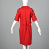 1960s Red Day Dress with Bird Embroidery
