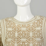 Medium 2000s Mary McFadden Dress Beaded Ombre Long Sleeve Couture Formal Evening Gown