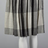 1950s Black and White Plaid Dress