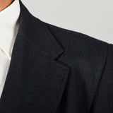 1960s Large Richman Brothers Black Lightweight Wool Outerwear Winter Overcoat