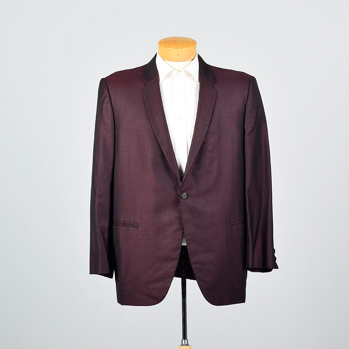 1950s Red and Black Sharkskin Jacket with Rounded Lapels