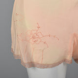 1930s Pink Slip Shorts with Floral Embroidery