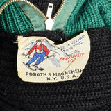1950s Black Wool Ski Sweater with Wind Collar