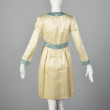 1960s Teal Traina Satin Dress