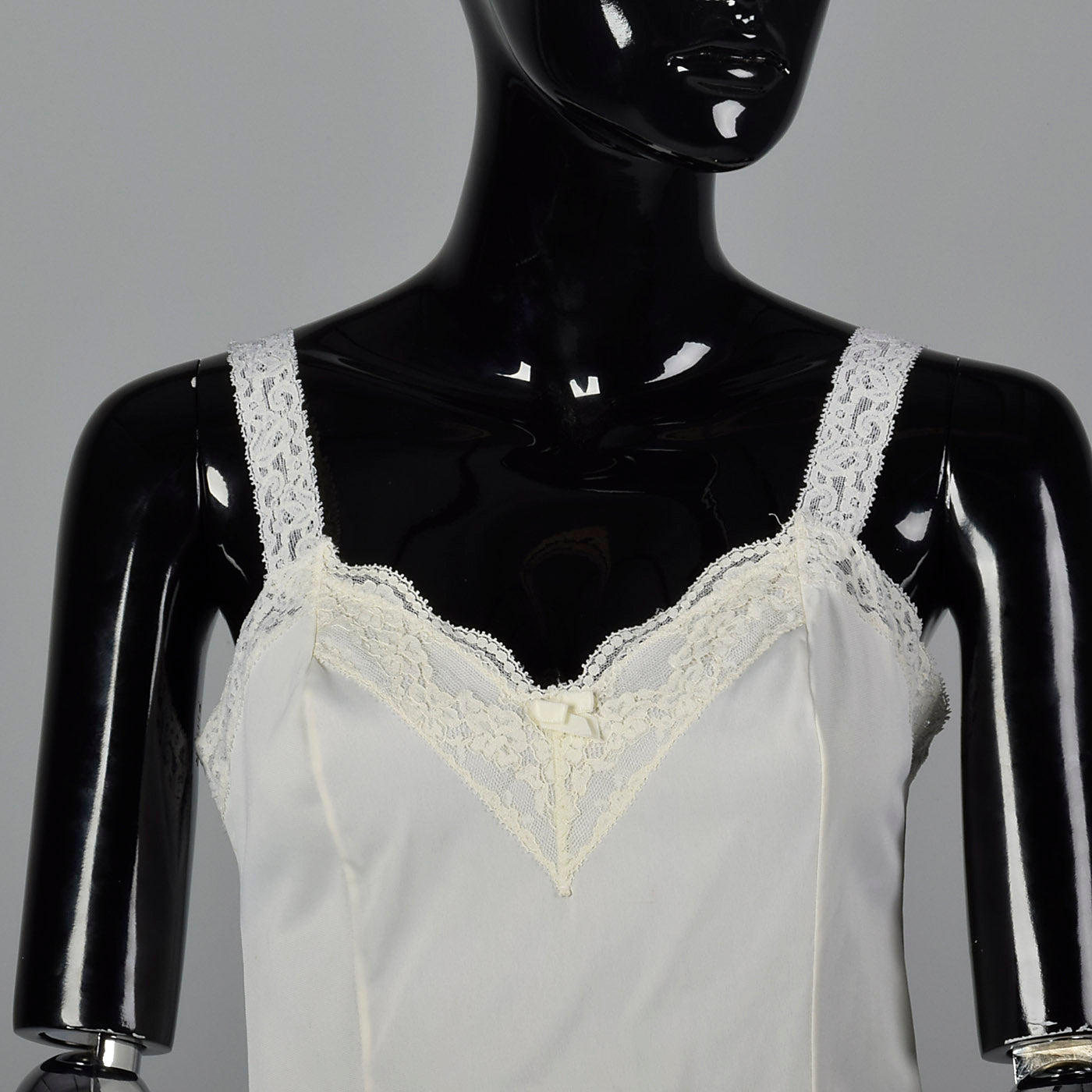 1970s Off White Camisole with Lace Trim