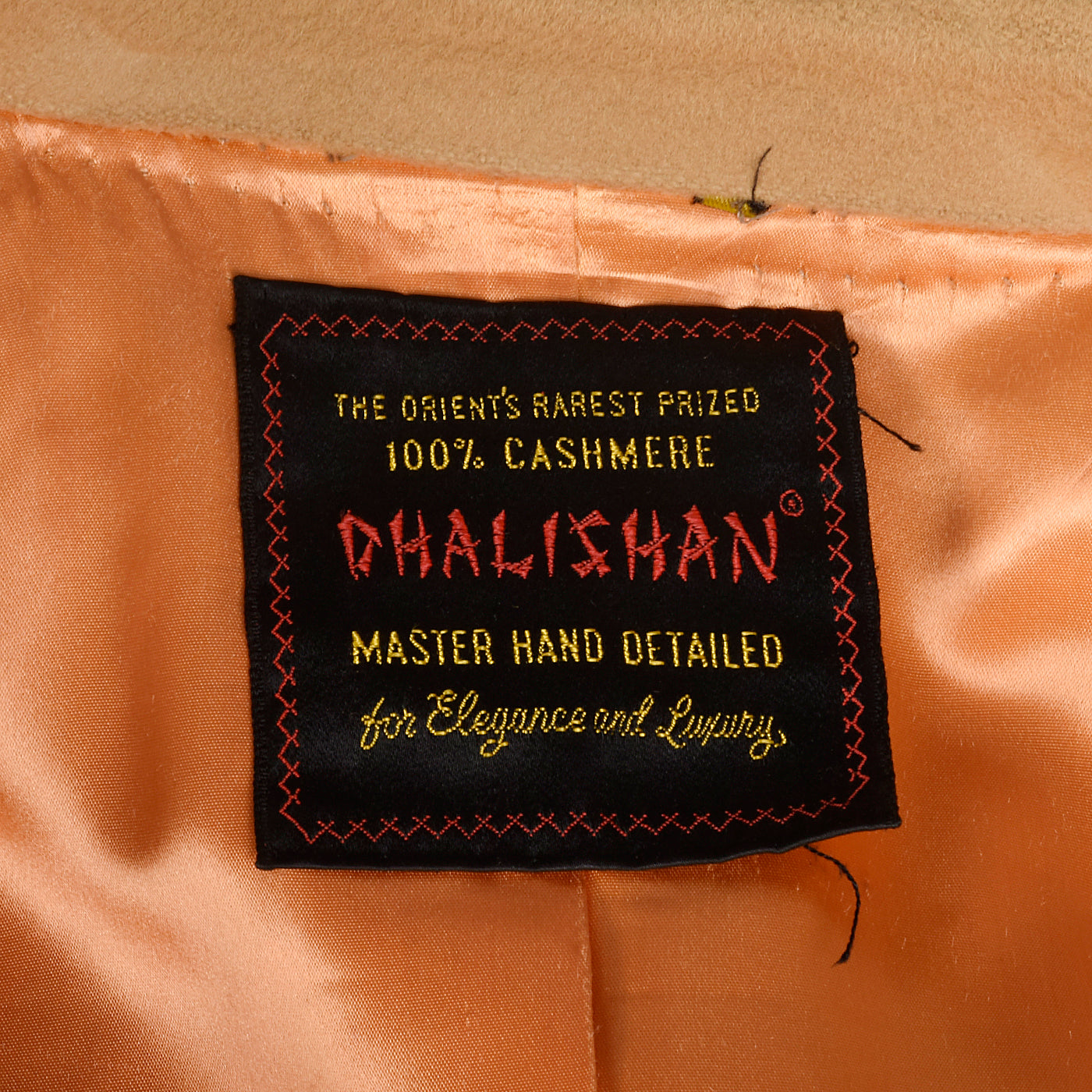 1970s Mens Dhalishan Cashmere Tan Coat