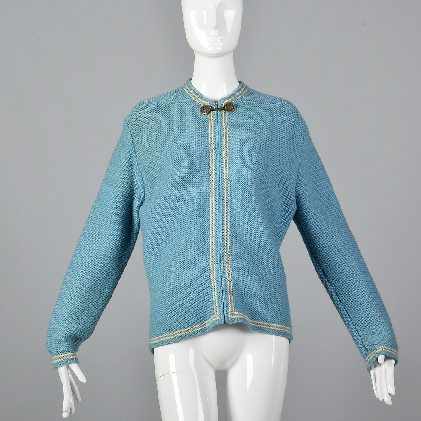 1960s Blue Zip Front Cardigan