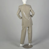 Small Giorgio Armani Le Collezioni 1990s Gray Sequin Check Paint Suit