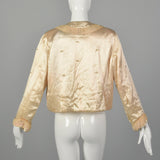 XL 1940s Pink Satin Bed Jacket