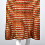 1970s Mollie Parnis Boutique Metallic Stripe Knit Maxi Dress
