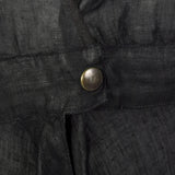 Fendi Linen Dress with Vinyl Sleeves & Split Skirt