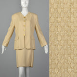 1980s Louis Feraud Beige Skirt Suit