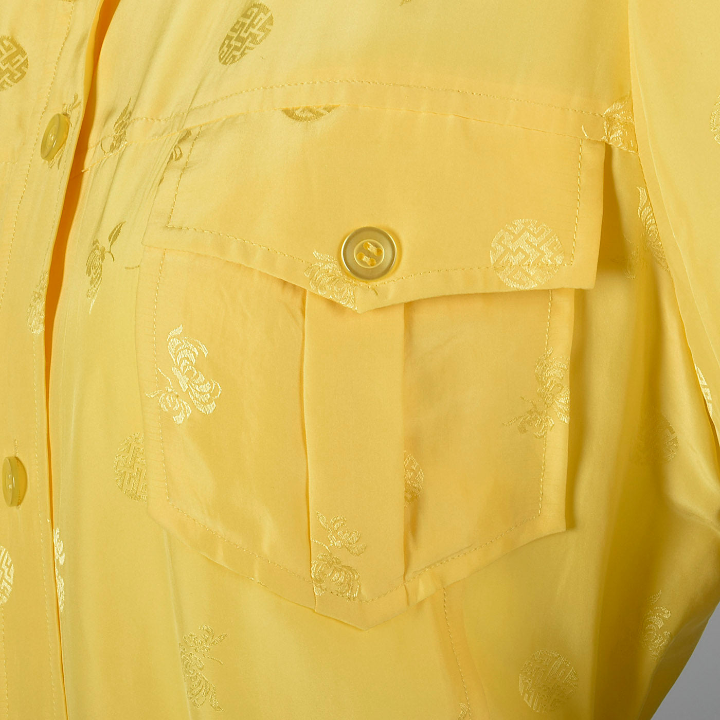 1970s Yellow Day Dress with Belted Waist