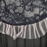 1930s Sheer Black Bias Cut Slip with White Trim